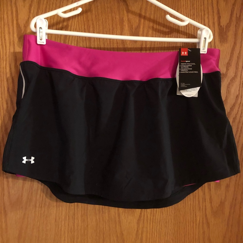 NWT Under Armour Heat Gear Skort XL Black Pink - Picture 2 of 14